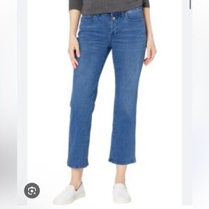 NWT NYDJ Marilyn Straight Ankle Jeans Mock Fly With Slit Nevin Size 12